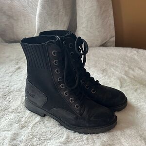 Black combat boot